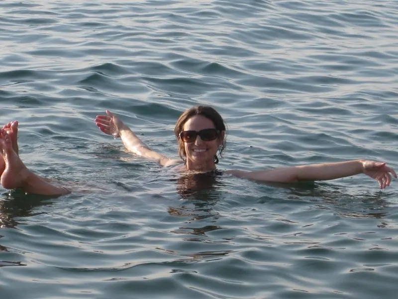 Floating in the Dead Sea Salty Water Floating in the Dead Sea Salty Water